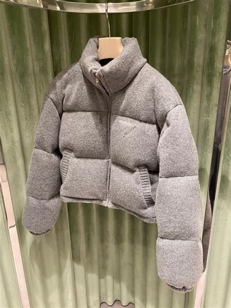 prada down puffer coat|Prada cashmere puffer jacket.